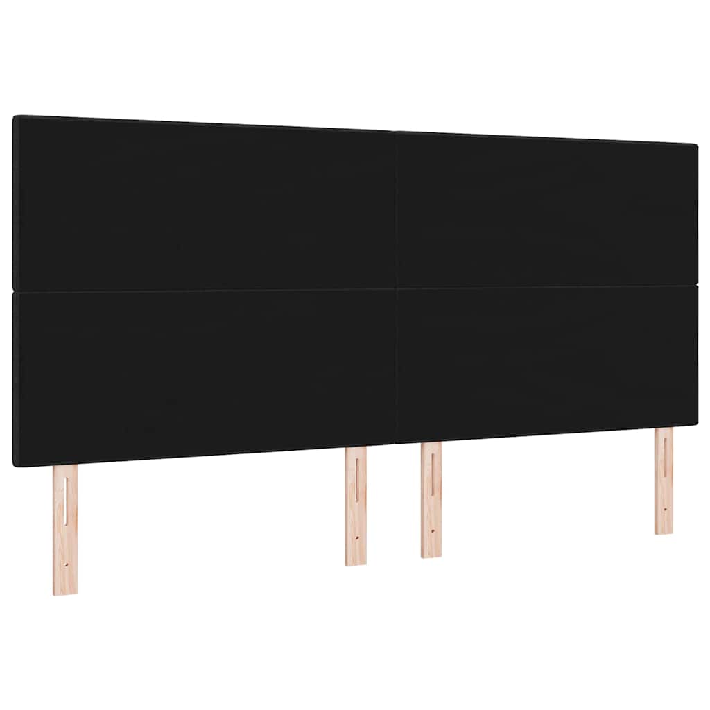 vidaXL LED κεφαλάρι με LED ταινίες φωτός Μαύρο 200 cm ύφασμα
