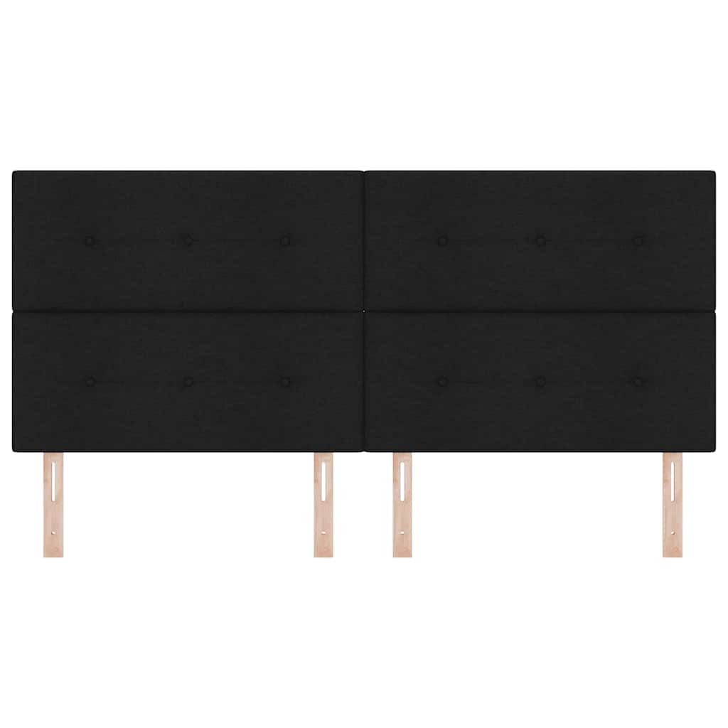 vidaXL LED κεφαλάρι με LED ταινίες φωτός Μαύρο 200 cm ύφασμα