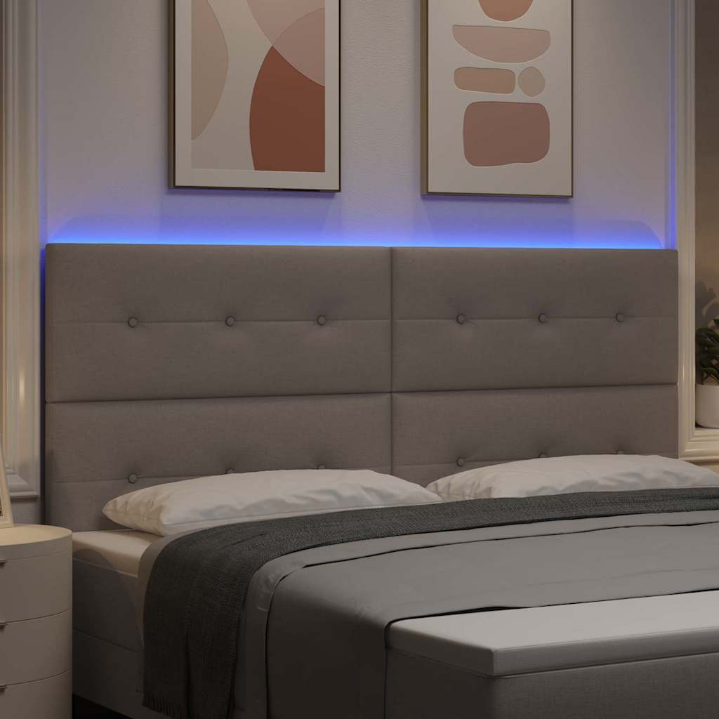 vidaXL LED κεφαλάρι Taupe ύφασμα