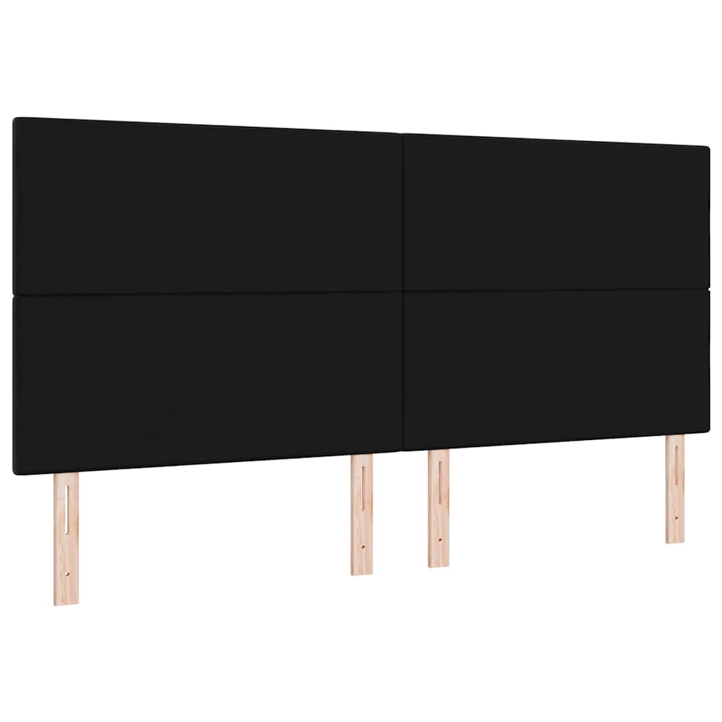 vidaXL LED κεφαλάρι με LED ταινίες φωτός Μαύρο 200 cm Βελούδο