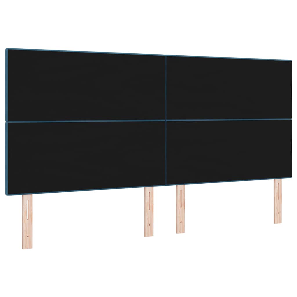 vidaXL LED κεφαλάρι με LED ταινίες φωτός Μπλε 200 cm Βελούδο