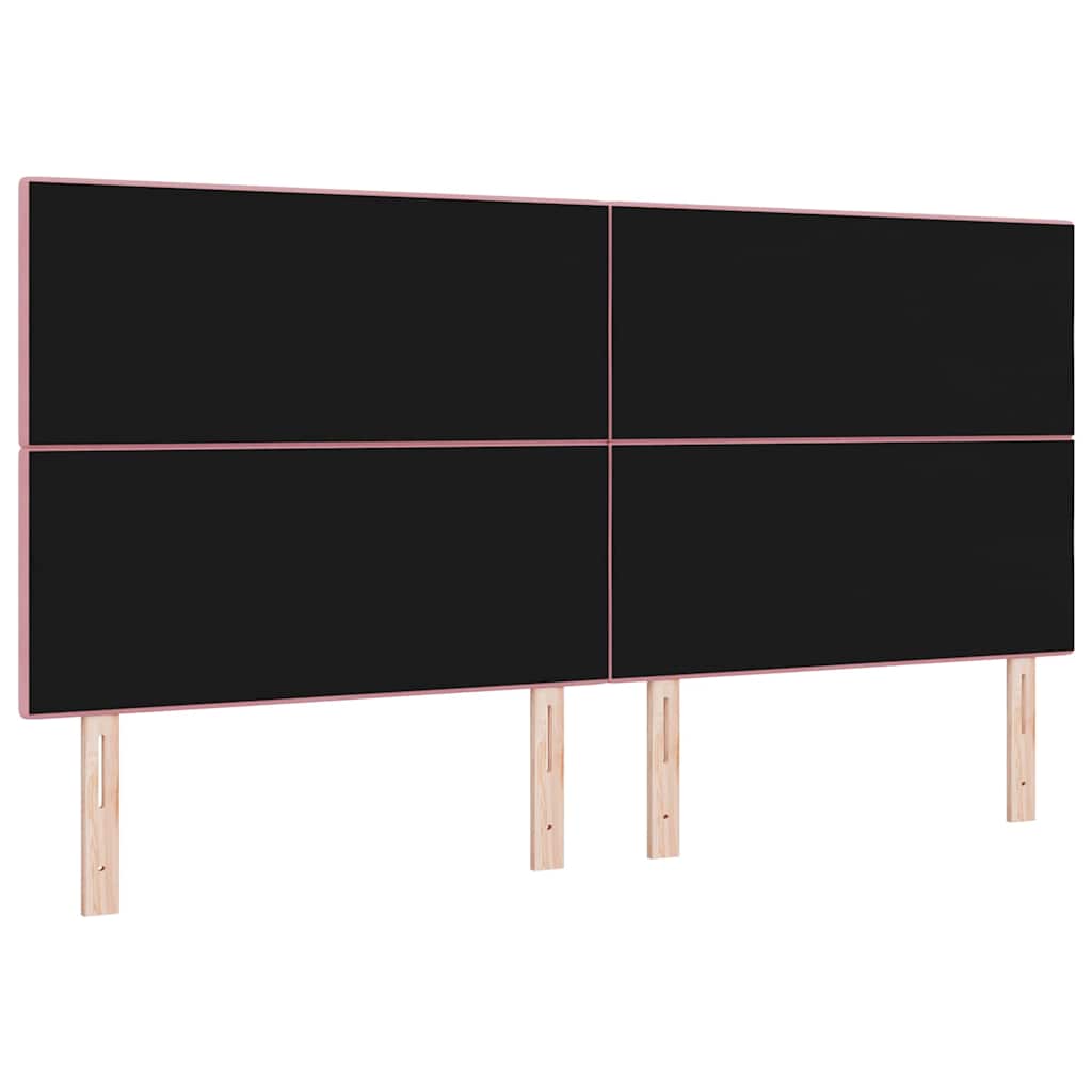 vidaXL LED κεφαλάρι με LED ταινίες φωτός Ροζ 200 cm Βελούδο