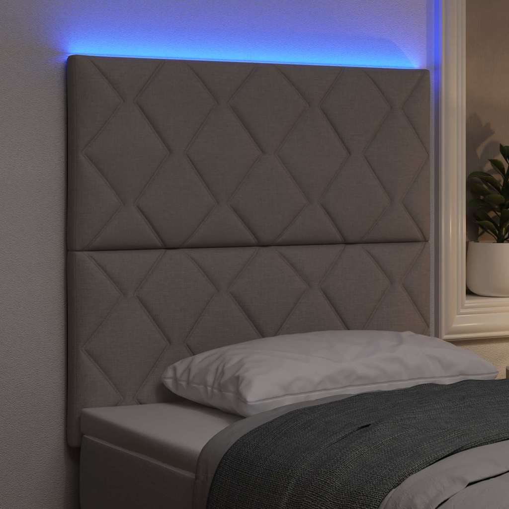 vidaXL LED κεφαλάρι Taupe ύφασμα