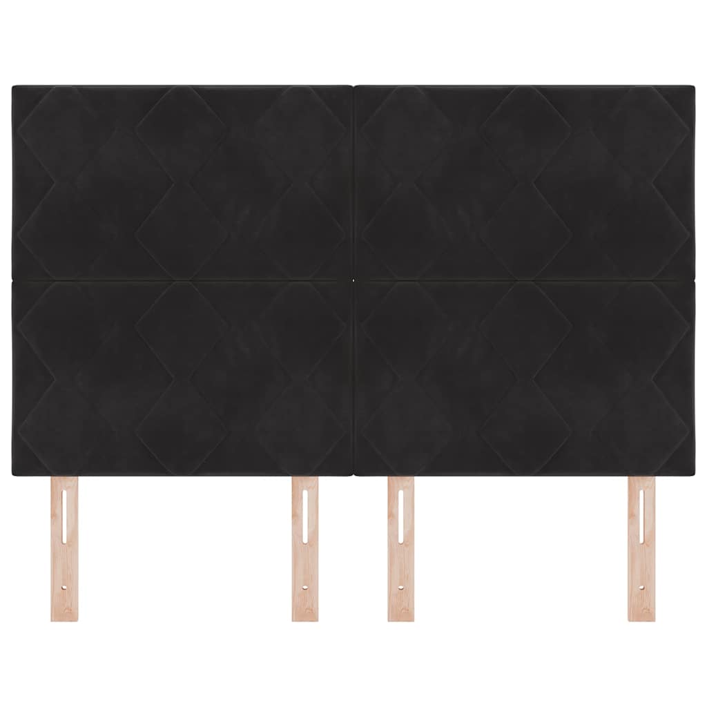 vidaXL LED κεφαλάρι Μαύρο 144 cm Βελούδο