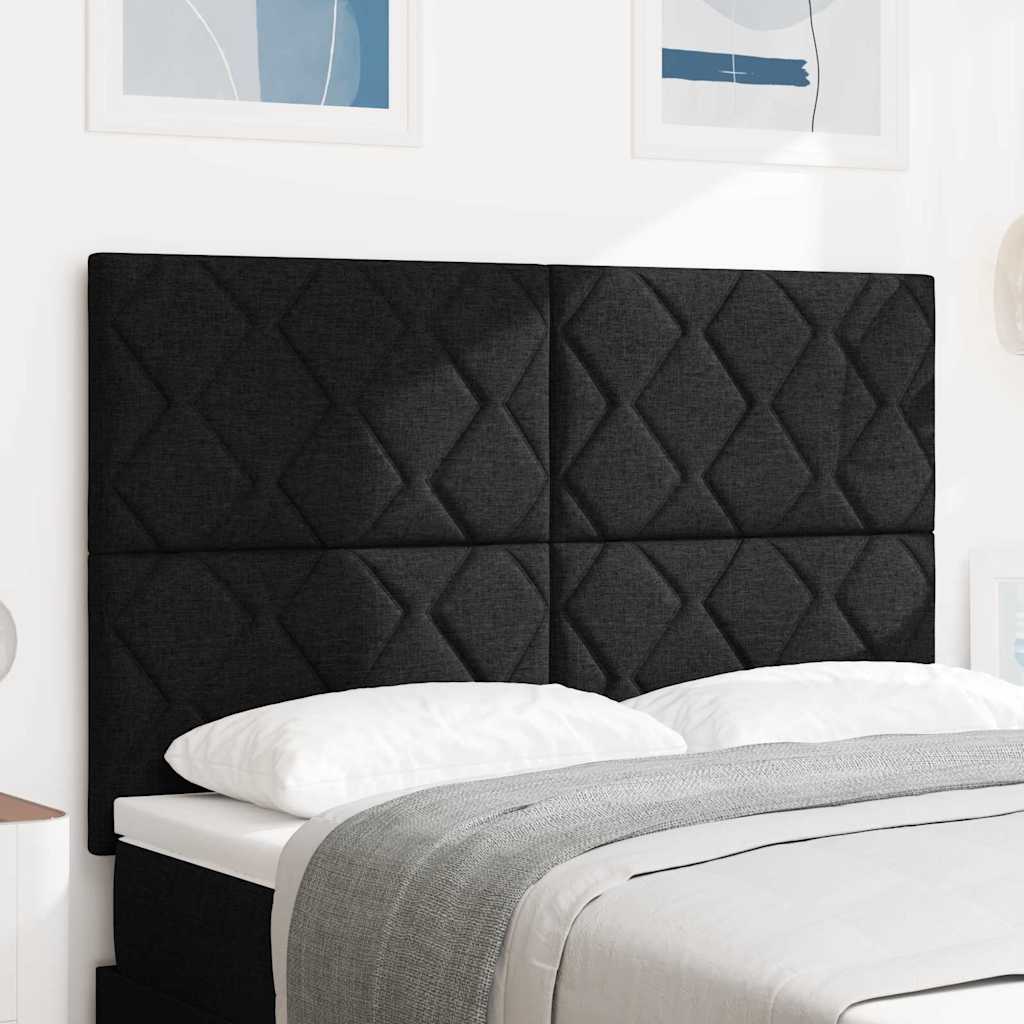 vidaXL LED κεφαλάρι Μαύρο 160 cm ύφασμα