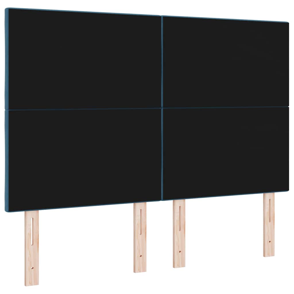 vidaXL LED κεφαλάρι Σκούρο Μπλε 160 cm Βελούδο