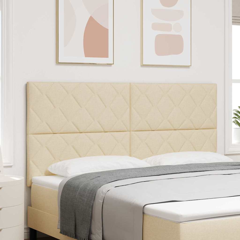 vidaXL LED κεφαλάρι Κρεμ 180 cm ύφασμα