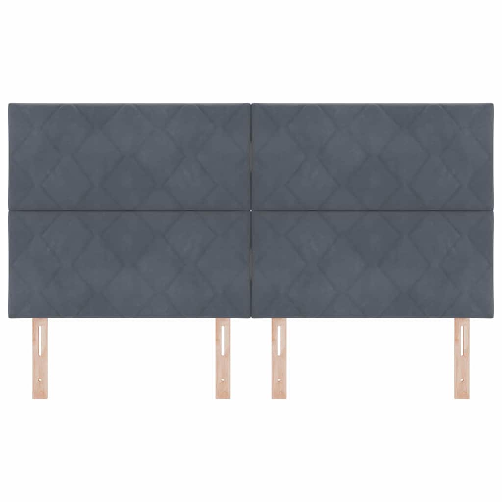 vidaXL LED κεφαλάρι Σκούρο Γκρι 180 cm Βελούδο