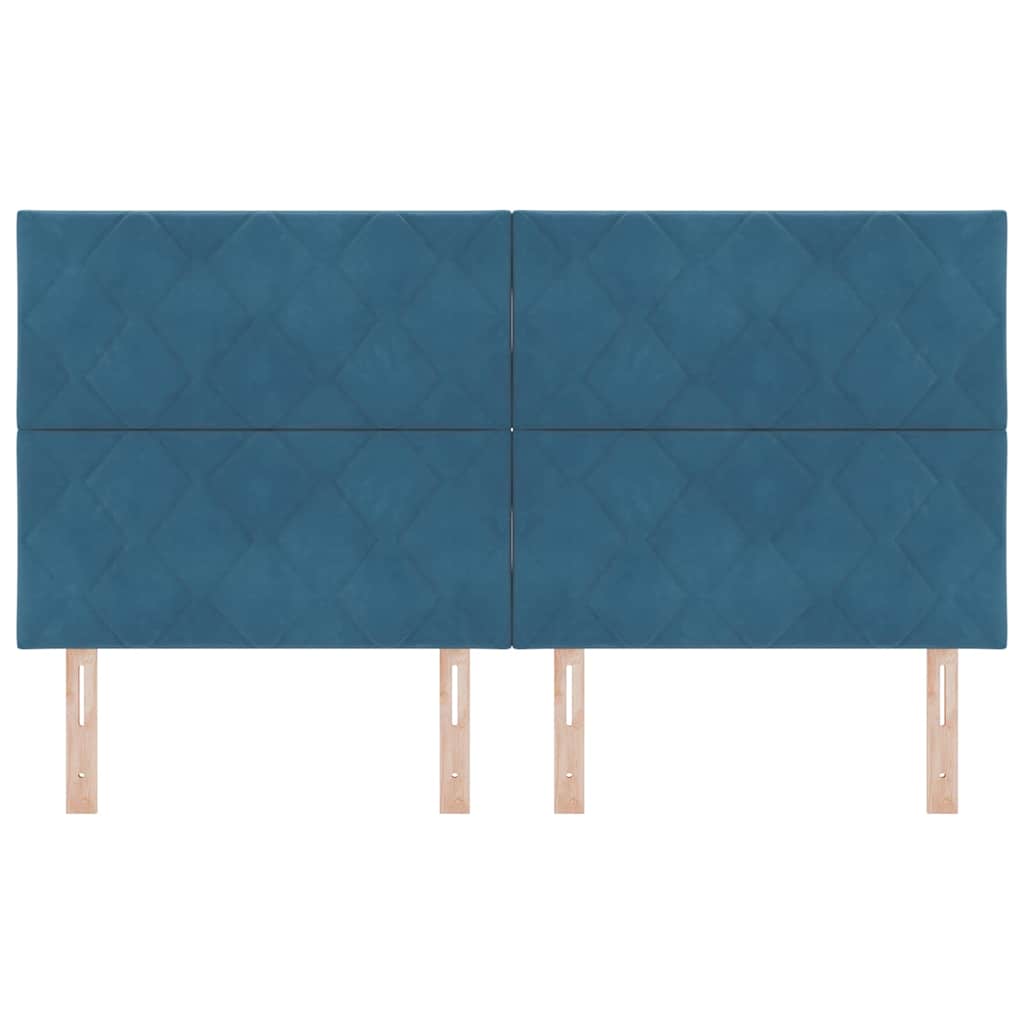 vidaXL LED κεφαλάρι Σκούρο Μπλε 180 cm Βελούδο