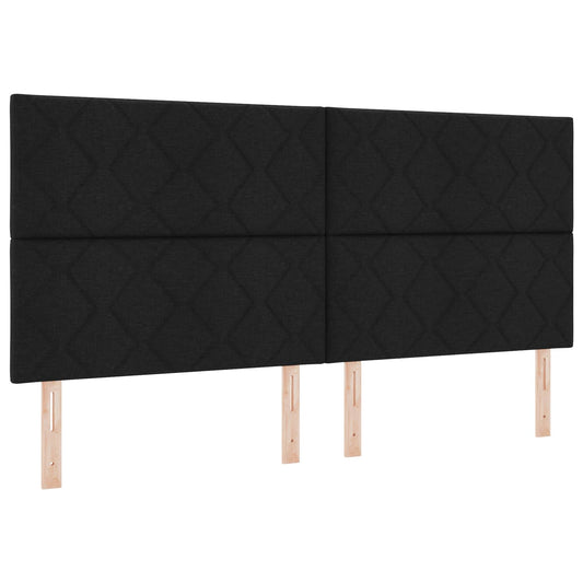 vidaXL LED κεφαλάρι Μαύρο 200 cm ύφασμα