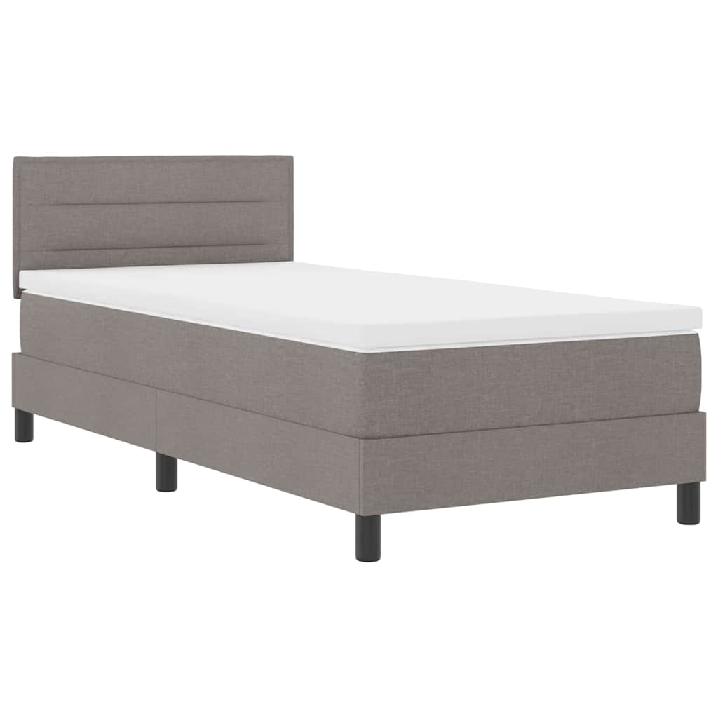 vidaXL Κρεβάτι με ελατήρια με κεφαλάρι Taupe 80 x 200 cm ύφασμα