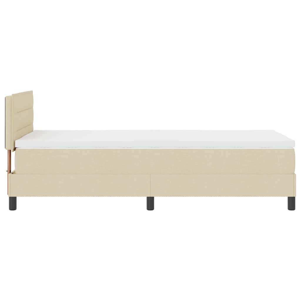 vidaXL Κρεβάτι με ελατήρια με κεφαλάρι Κρεμ 80 x 200 cm ύφασμα