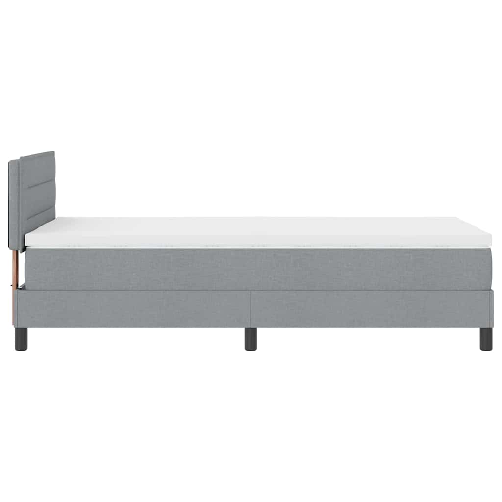 vidaXL Κρεβάτι Box Spring με Στρώμα Ανοιχτό Γκρι 90x190 εκ. Υφάσμα