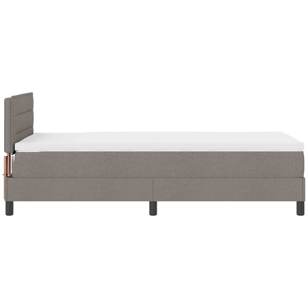 vidaXL Κρεβάτι με ελατήρια με κεφαλάρι Taupe 90 x 200 cm ύφασμα