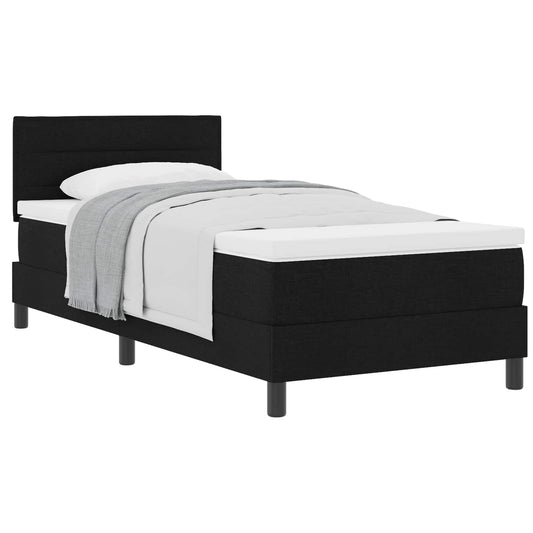 vidaXL Κρεβάτι με ελατήρια με κεφαλάρι Μαύρο 100 x 200 cm ύφασμα
