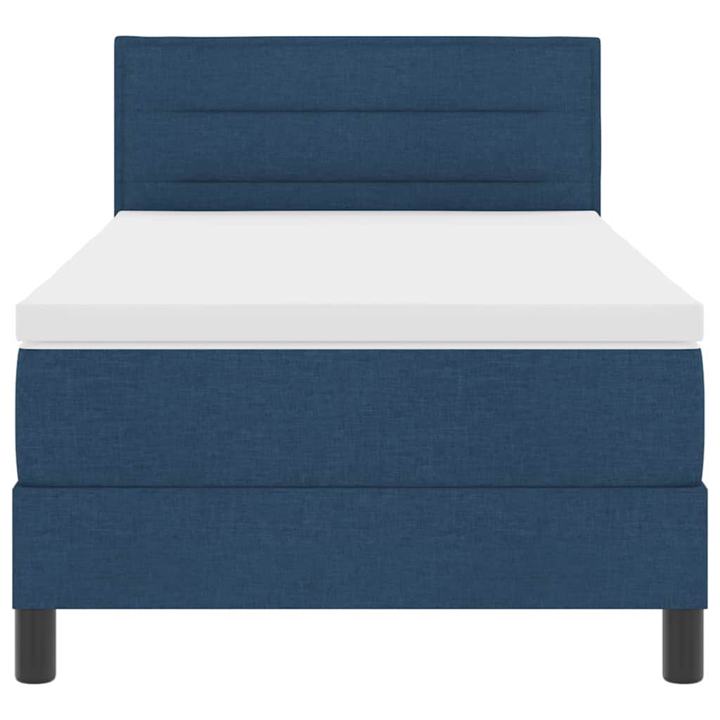 vidaXL Κρεβάτι με ελατήρια με κεφαλάρι Μπλε 100 x 200 cm ύφασμα