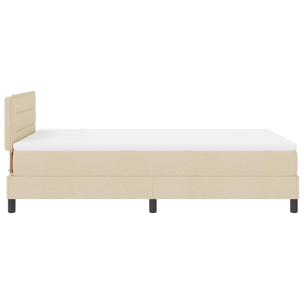 vidaXL Κρεβάτι με ελατήρια με κεφαλάρι Κρεμ 120 x 190 cm ύφασμα