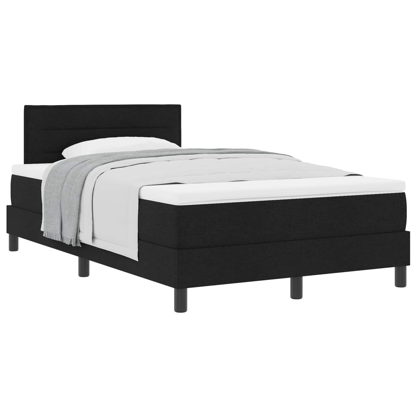 vidaXL Κρεβάτι με ελατήρια με κεφαλάρι Μαύρο 120 x 200 cm ύφασμα