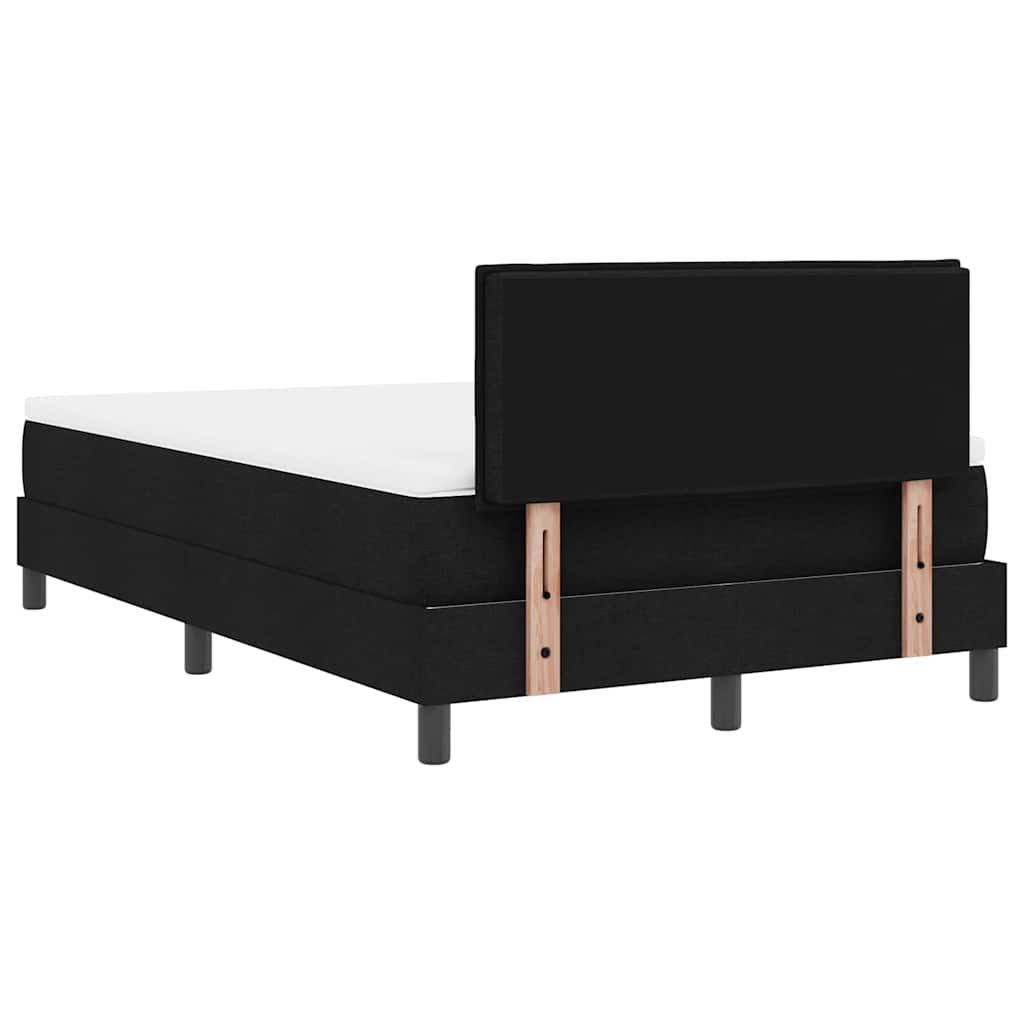 vidaXL Κρεβάτι με ελατήρια με κεφαλάρι Μαύρο 120 x 200 cm ύφασμα
