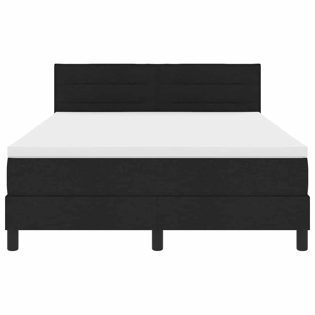 vidaXL Κρεβάτι με ελατήρια με στρώμα Μαύρο 140 x 190 cm ύφασμα