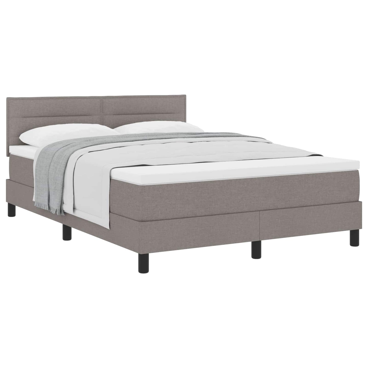 vidaXL Κρεβάτι με ελατήρια με κεφαλάρι Taupe 140 x 190 cm ύφασμα