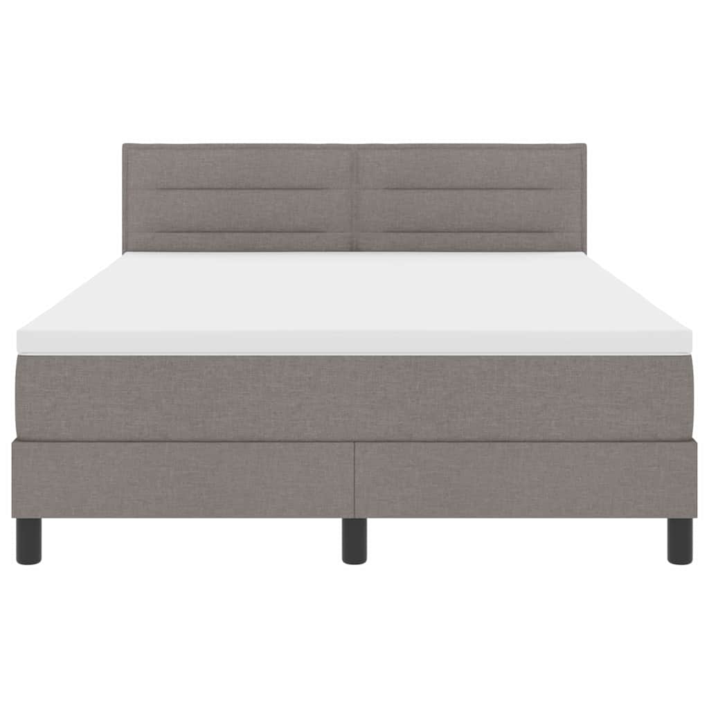 vidaXL Κρεβάτι με ελατήρια με κεφαλάρι Taupe 140 x 190 cm ύφασμα