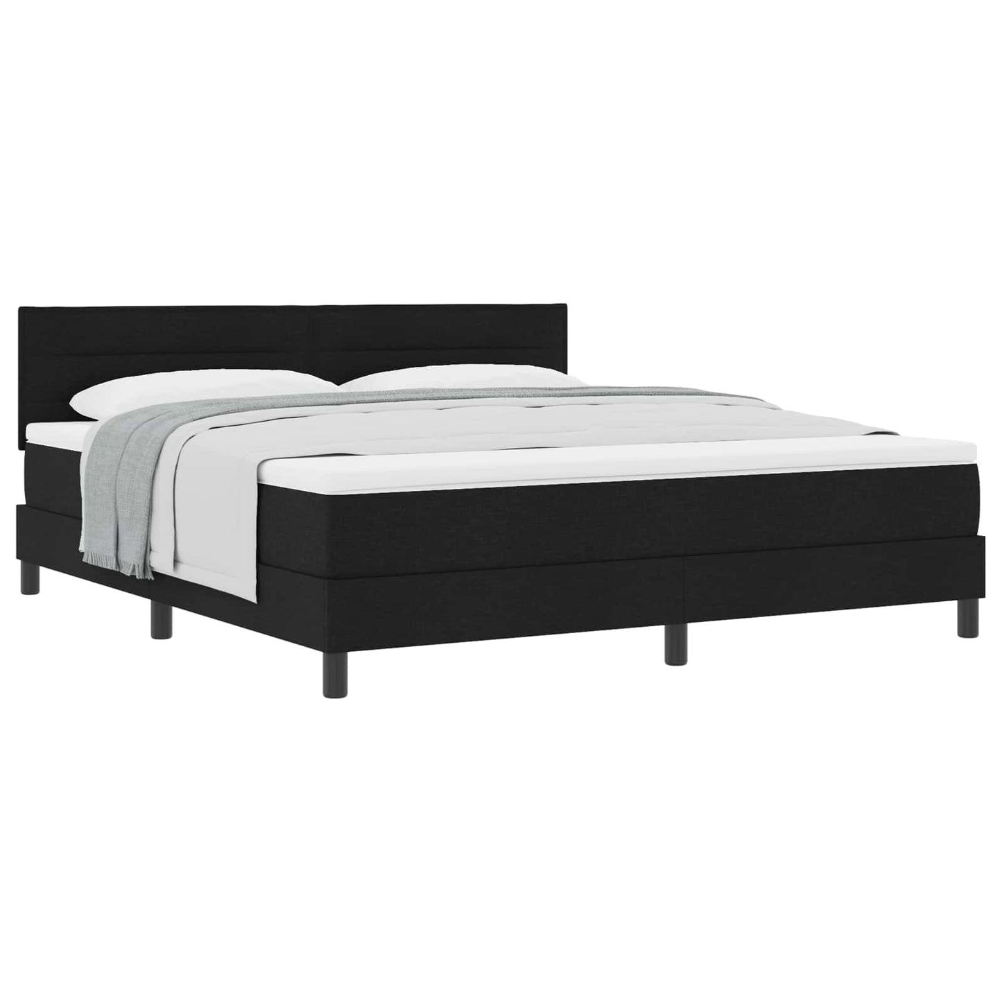 vidaXL Κρεβάτι με ελατήρια με κεφαλάρι Μαύρο 180 x 200 cm ύφασμα