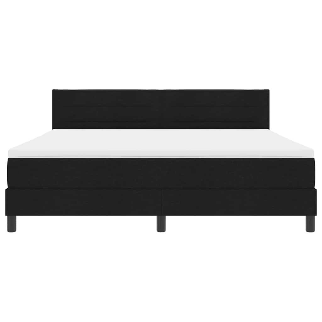 vidaXL Κρεβάτι με ελατήρια με κεφαλάρι Μαύρο 180 x 200 cm ύφασμα