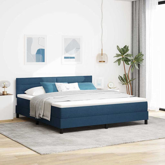 vidaXL Κρεβάτι με ελατήρια με κεφαλάρι Μπλε 180 x 200 cm ύφασμα
