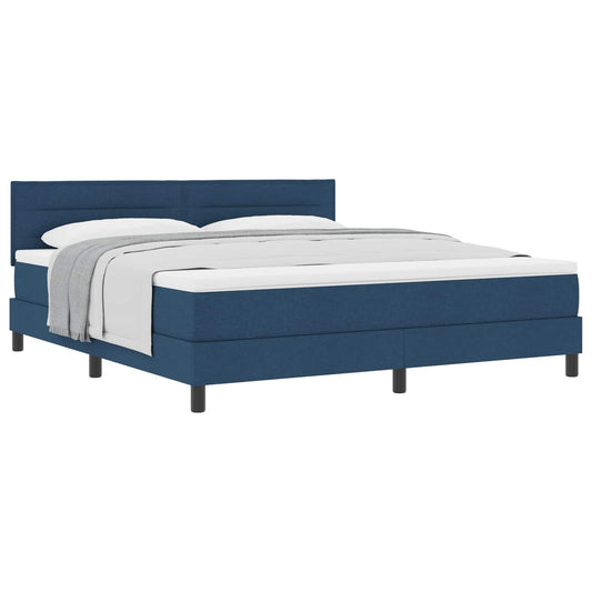 vidaXL Κρεβάτι με ελατήρια με κεφαλάρι Μπλε 180 x 200 cm ύφασμα