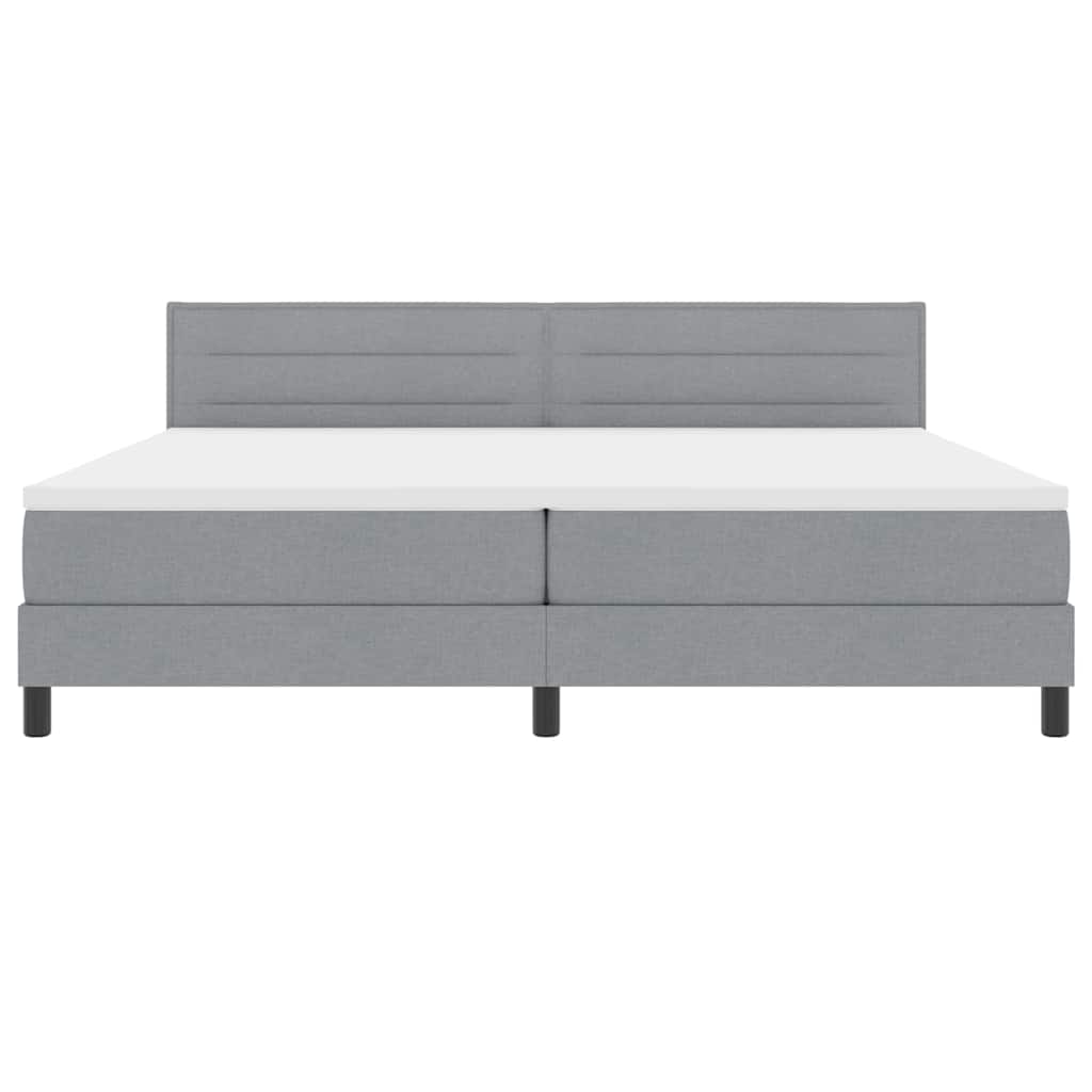 vidaXL Κρεβάτι με ελατήρια Ανοιχτό γκρι 200 x 200 cm ύφασμα