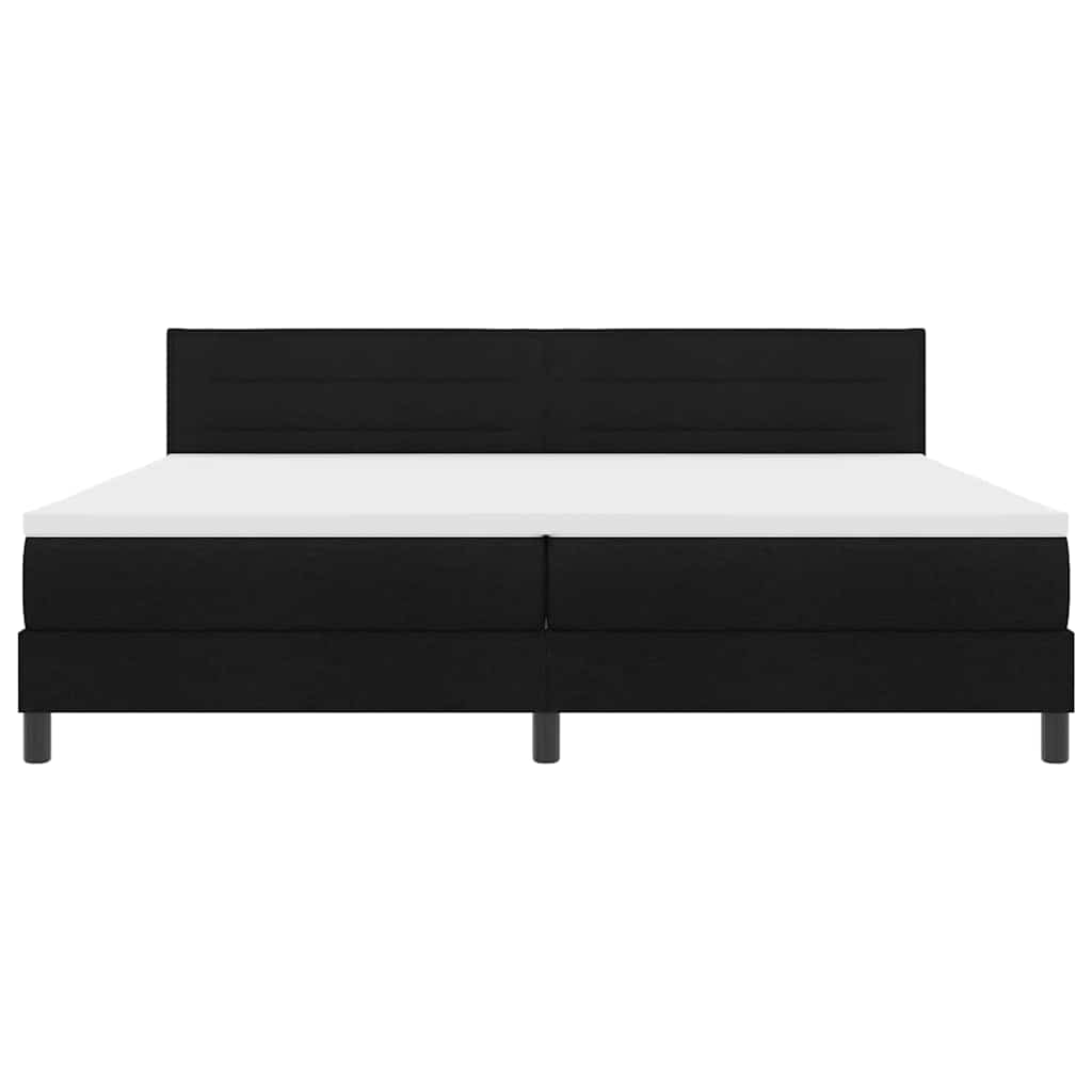 vidaXL Κρεβάτι με ελατήρια με κεφαλάρι Μαύρο 200 x 200 cm ύφασμα