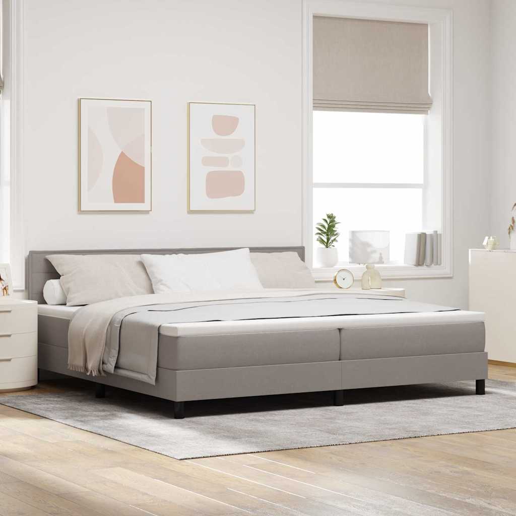 vidaXL Κρεβάτι με ελατήρια με μαξιλάρι Taupe 200 x 200 cm ύφασμα