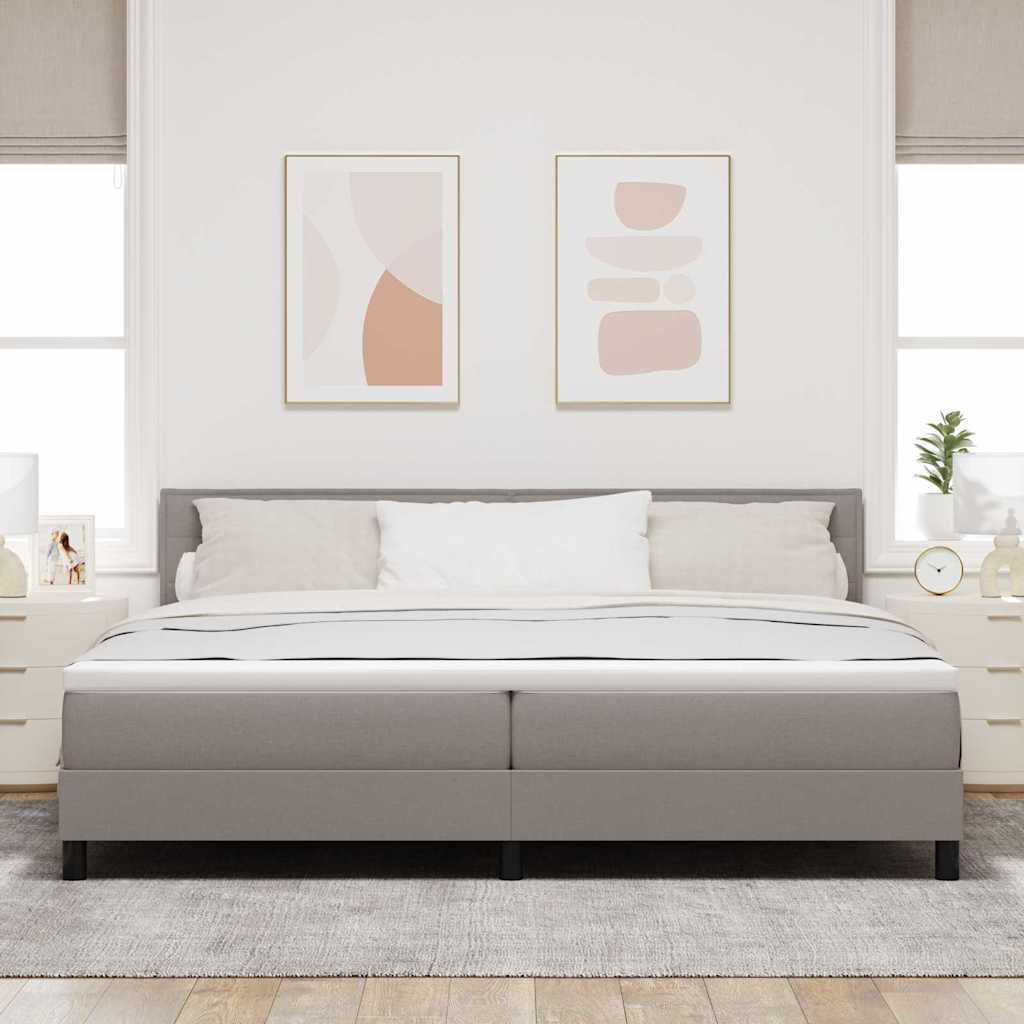 vidaXL Κρεβάτι με ελατήρια με μαξιλάρι Taupe 200 x 200 cm ύφασμα