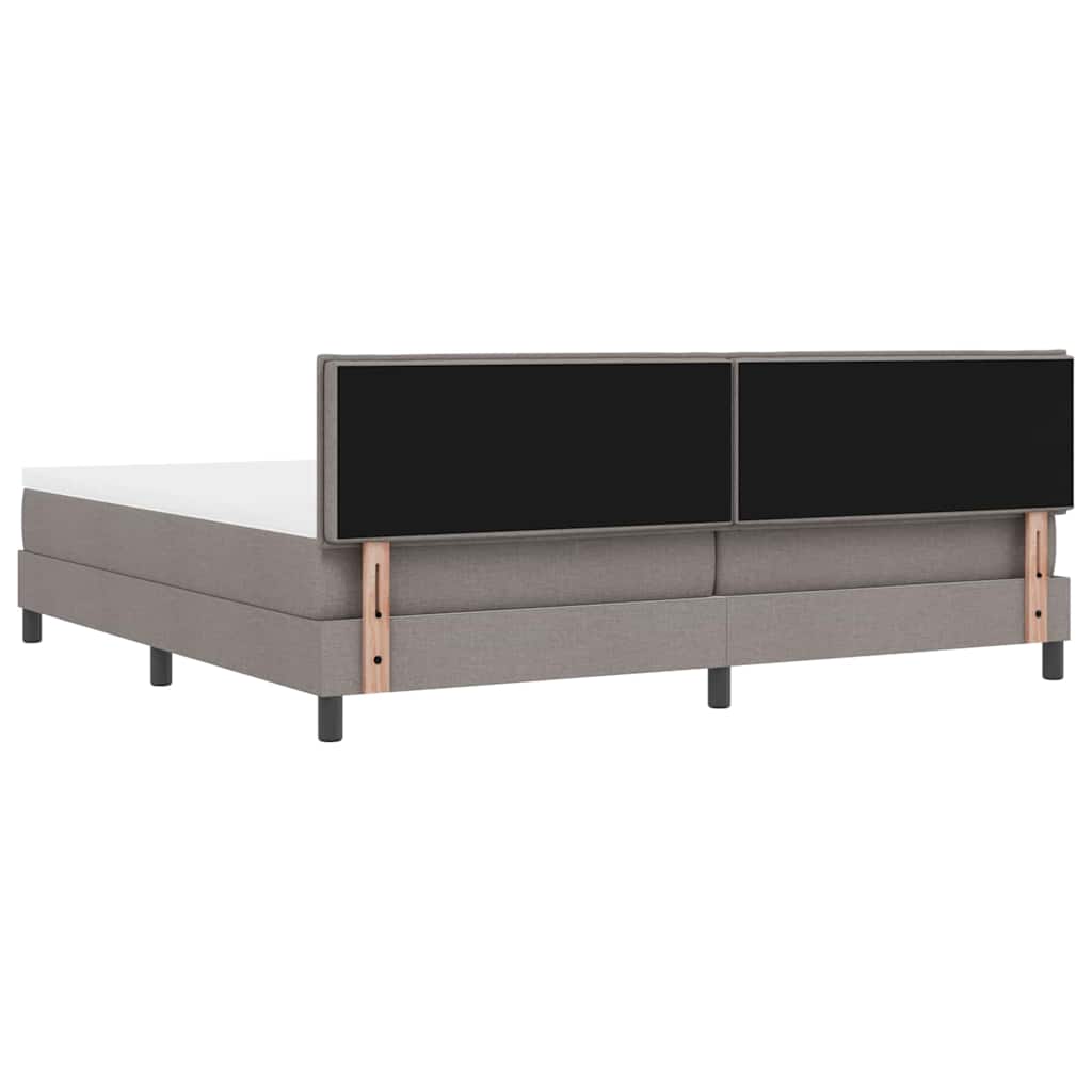 vidaXL Κρεβάτι με ελατήρια με μαξιλάρι Taupe 200 x 200 cm ύφασμα