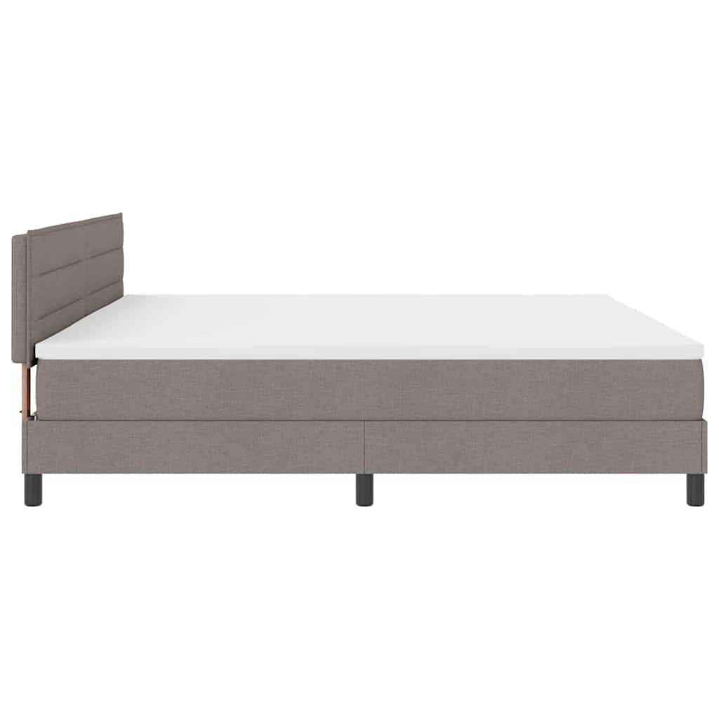 vidaXL Κρεβάτι με ελατήρια με μαξιλάρι Taupe 200 x 200 cm ύφασμα