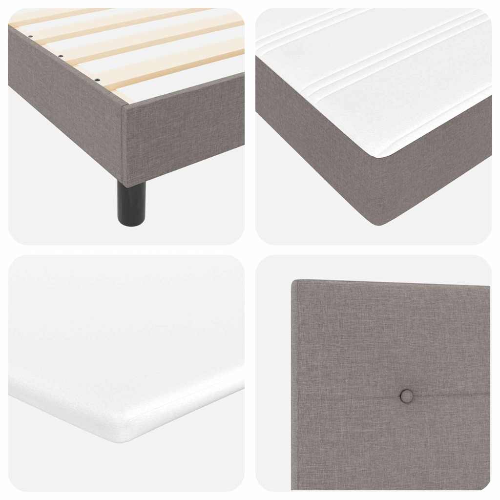 vidaXL Κρεβάτι με ελατήρια με κεφαλάρι Taupe 90 x 200 cm ύφασμα
