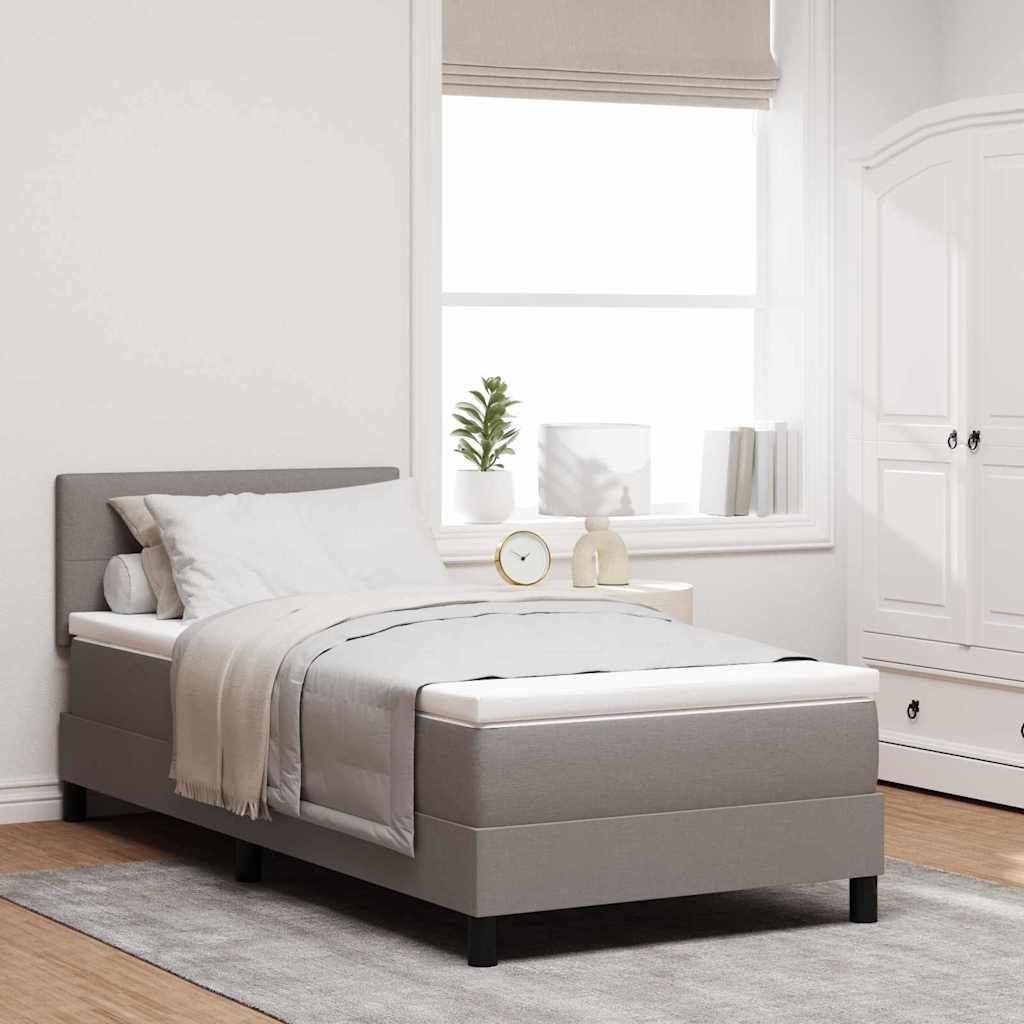 vidaXL Κρεβάτι με ελατήρια με κεφαλάρι Taupe 90 x 200 cm ύφασμα