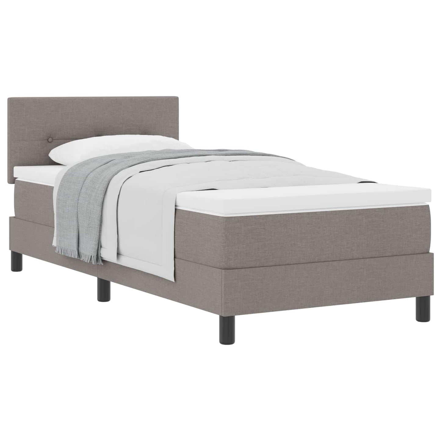 vidaXL Κρεβάτι με ελατήρια με κεφαλάρι Taupe 90 x 200 cm ύφασμα