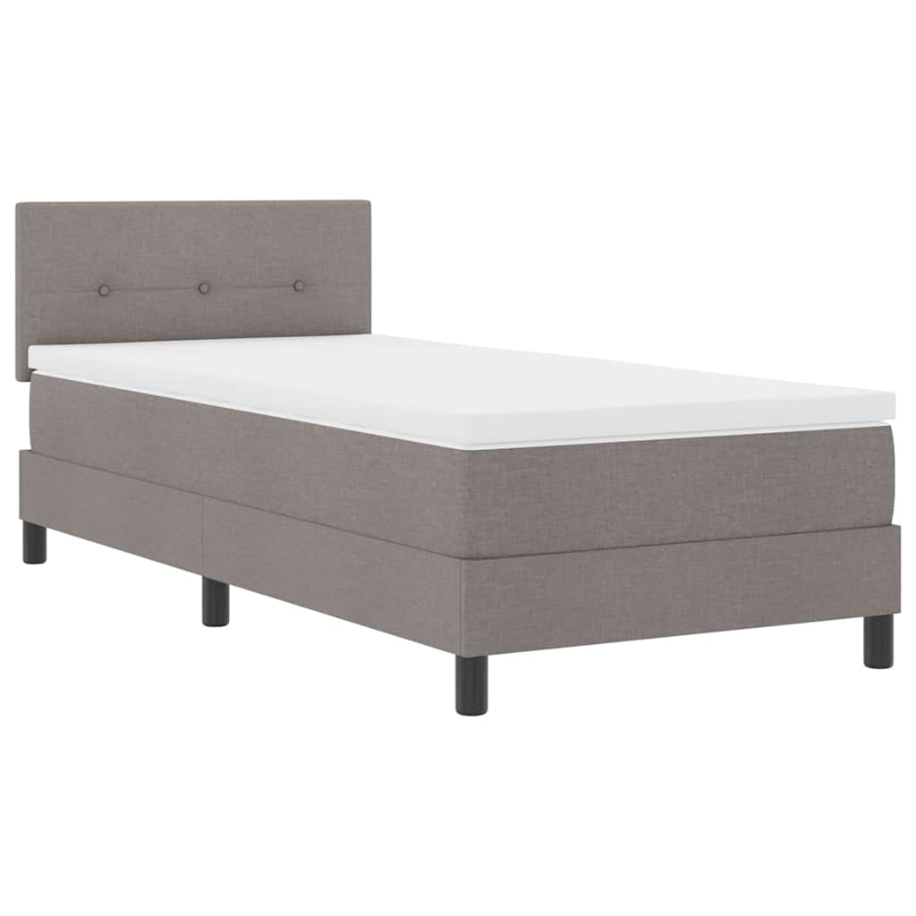 vidaXL Κρεβάτι με ελατήρια με κεφαλάρι Taupe 90 x 200 cm ύφασμα