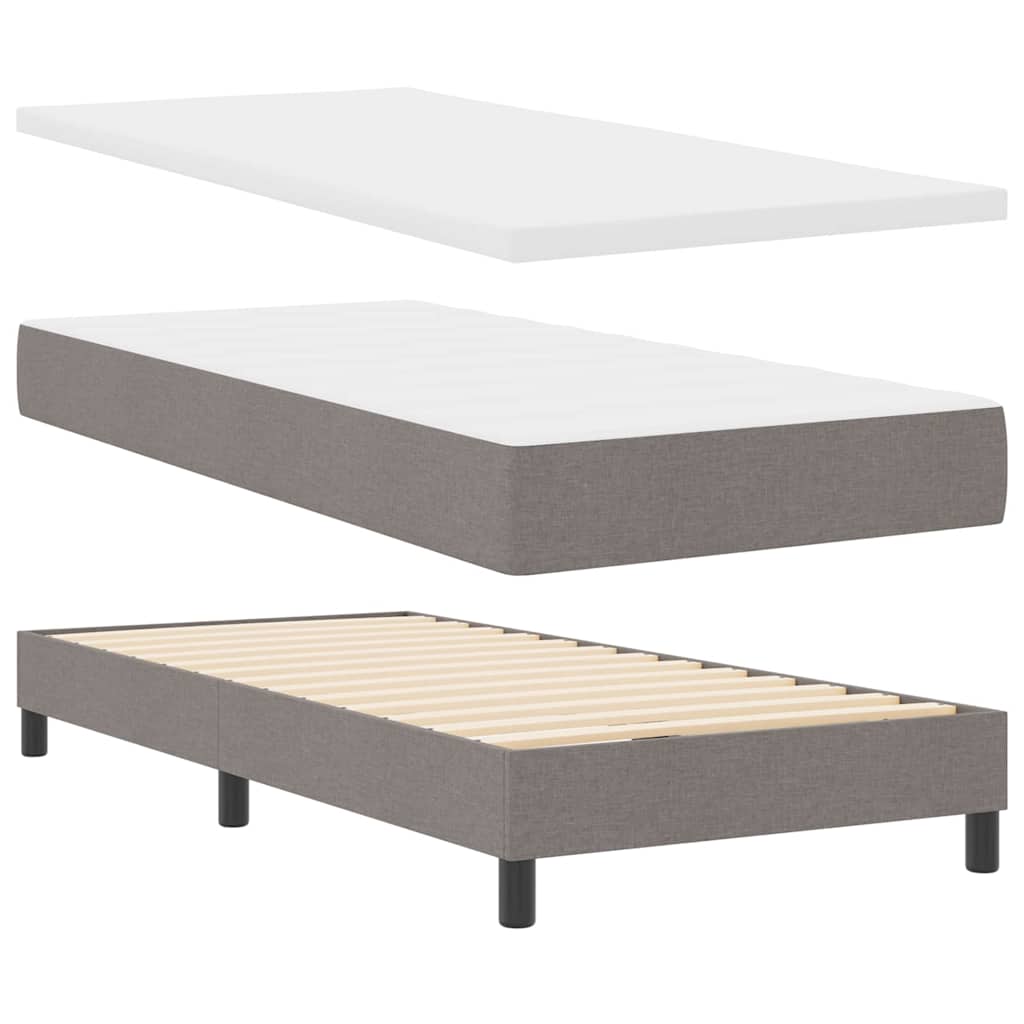 vidaXL Κρεβάτι με ελατήρια με κεφαλάρι Taupe 90 x 200 cm ύφασμα