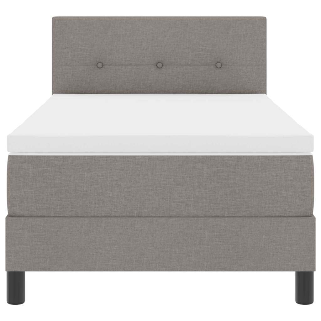 vidaXL Κρεβάτι με ελατήρια με κεφαλάρι Taupe 90 x 200 cm ύφασμα
