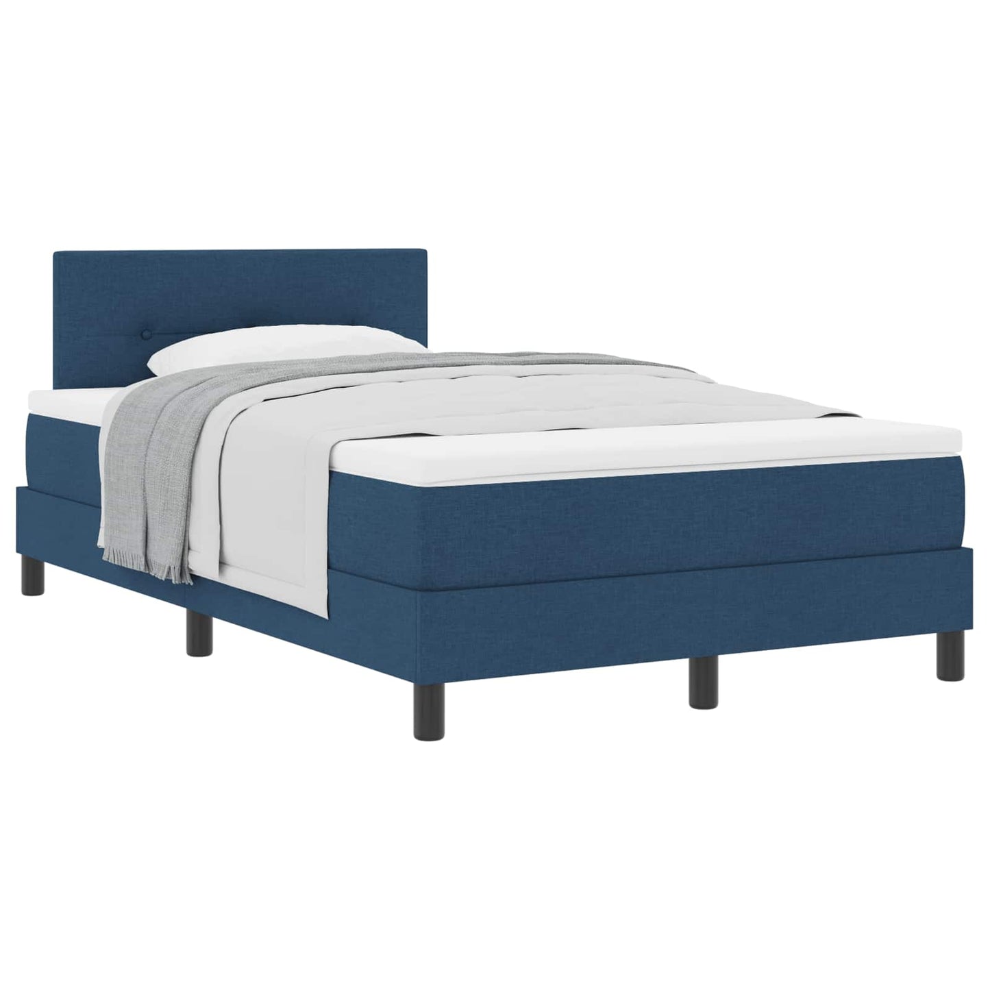 vidaXL Κρεβάτι με ελατήρια με κεφαλάρι Μπλε 120 x 190 cm ύφασμα