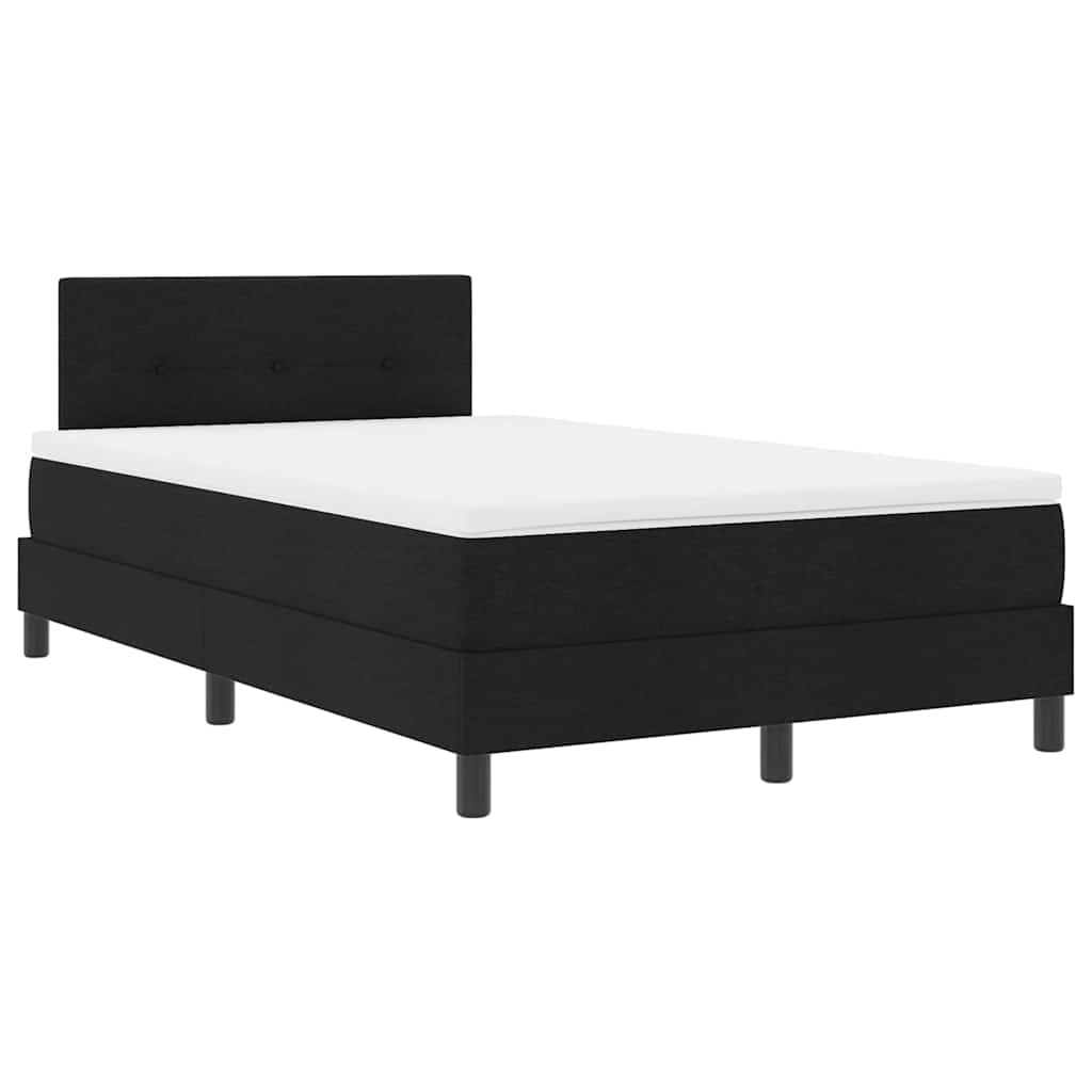 vidaXL Κρεβάτι με ελατήρια με κεφαλάρι Μαύρο 120 x 200 cm ύφασμα