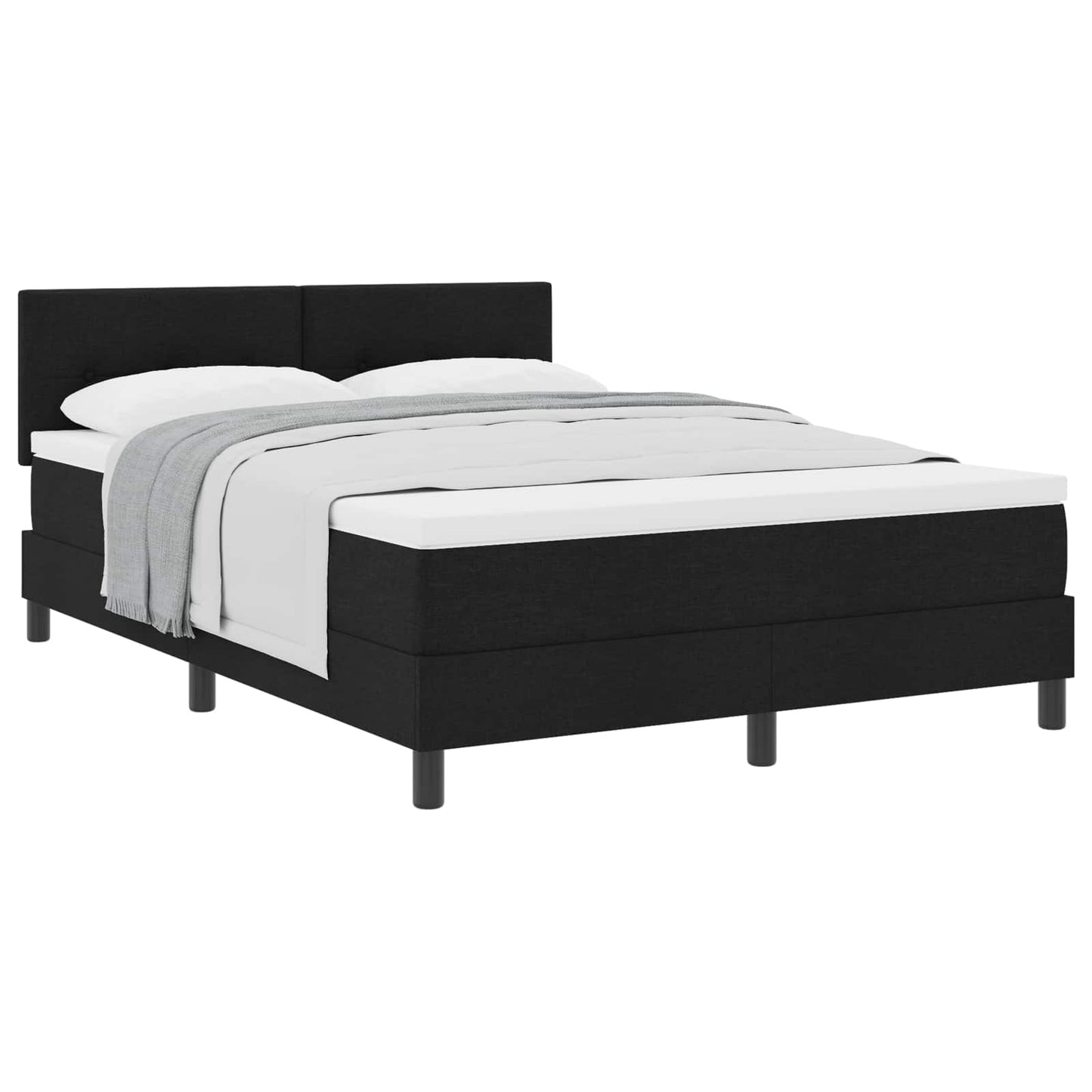 vidaXL Κρεβάτι με ελατήρια με κεφαλάρι Μαύρο 140 x 190 cm ύφασμα