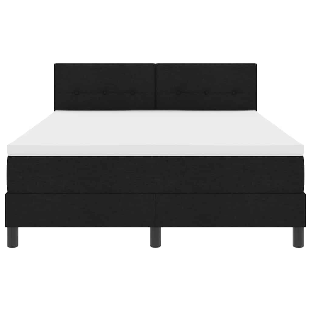 vidaXL Κρεβάτι με ελατήρια με κεφαλάρι Μαύρο 140 x 190 cm ύφασμα