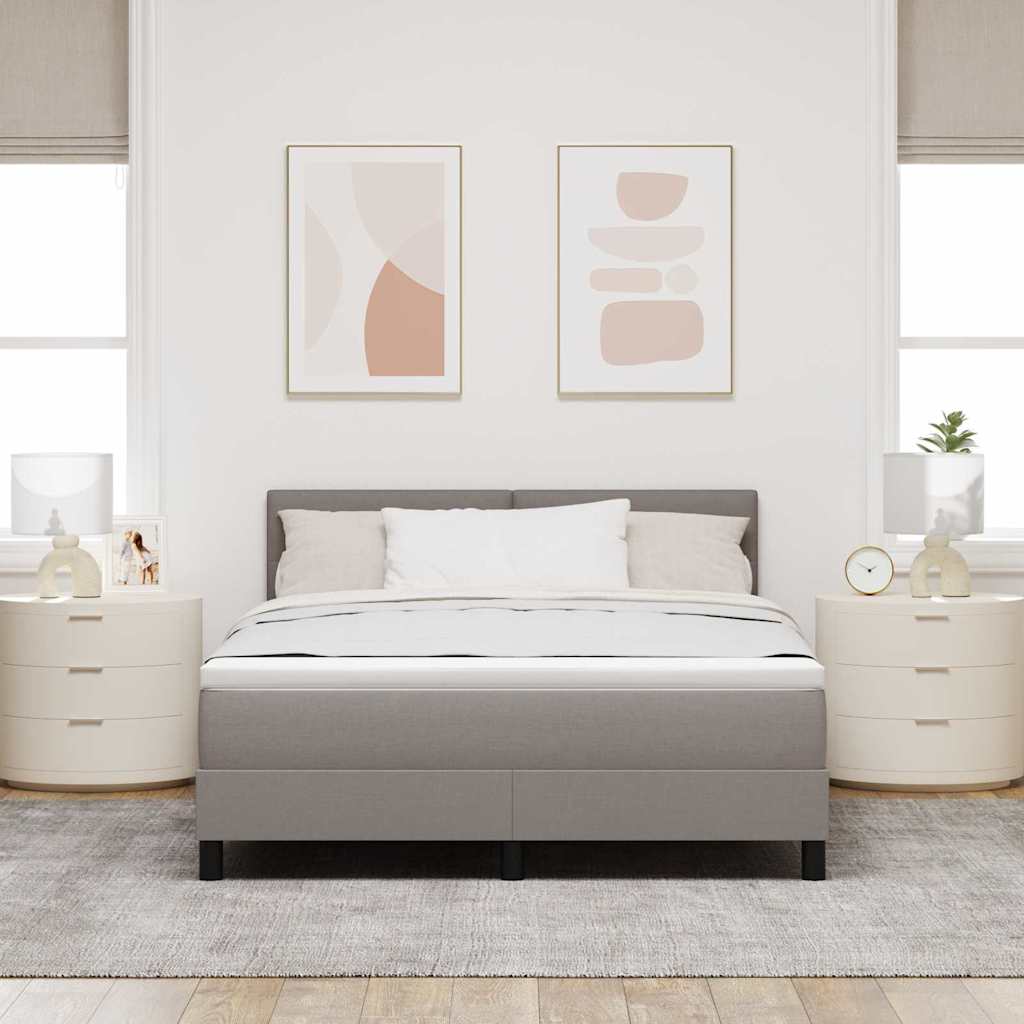 vidaXL Κρεβάτι με ελατήρια με κεφαλάρι Taupe 140 x 200 cm ύφασμα