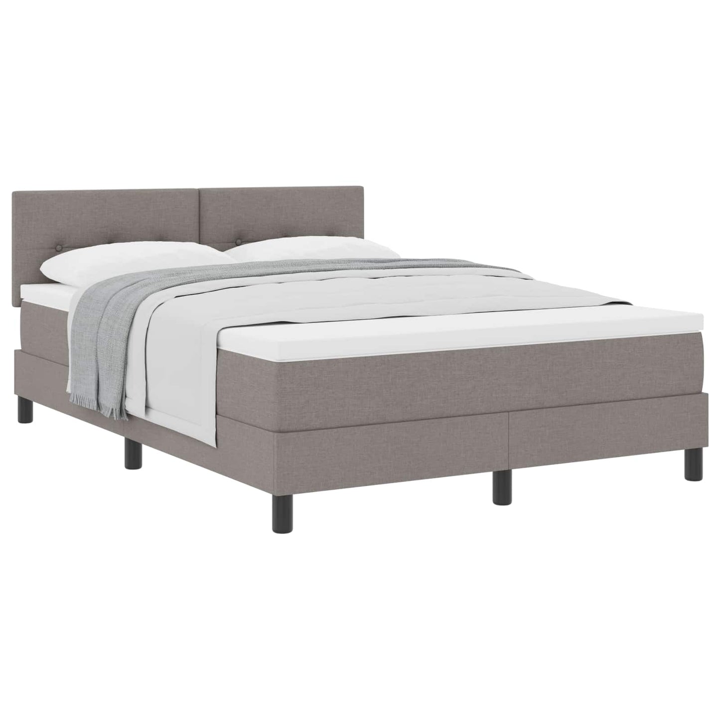 vidaXL Κρεβάτι με ελατήρια με κεφαλάρι Taupe 140 x 200 cm ύφασμα