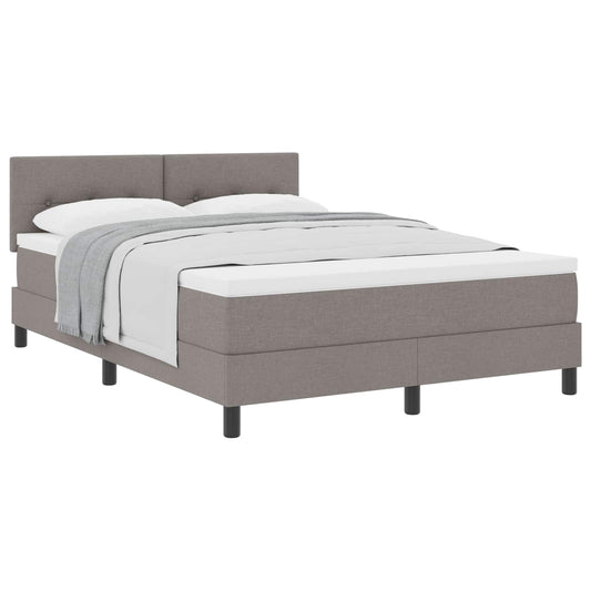 vidaXL Κρεβάτι με ελατήρια με κεφαλάρι Taupe 160 x 200 cm ύφασμα