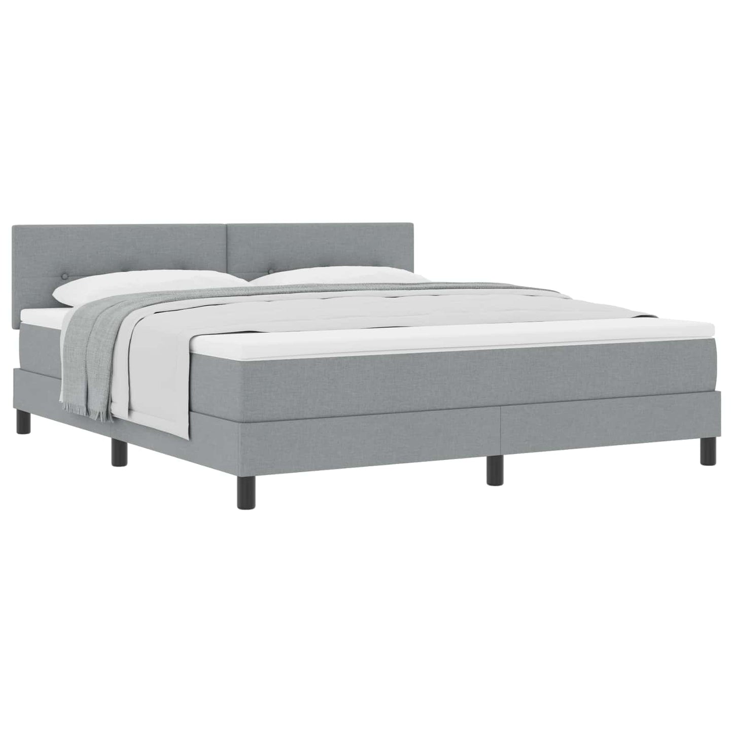 vidaXL Κρεβάτι με ελατήρια Ανοιχτό γκρι 180 x 200 cm ύφασμα